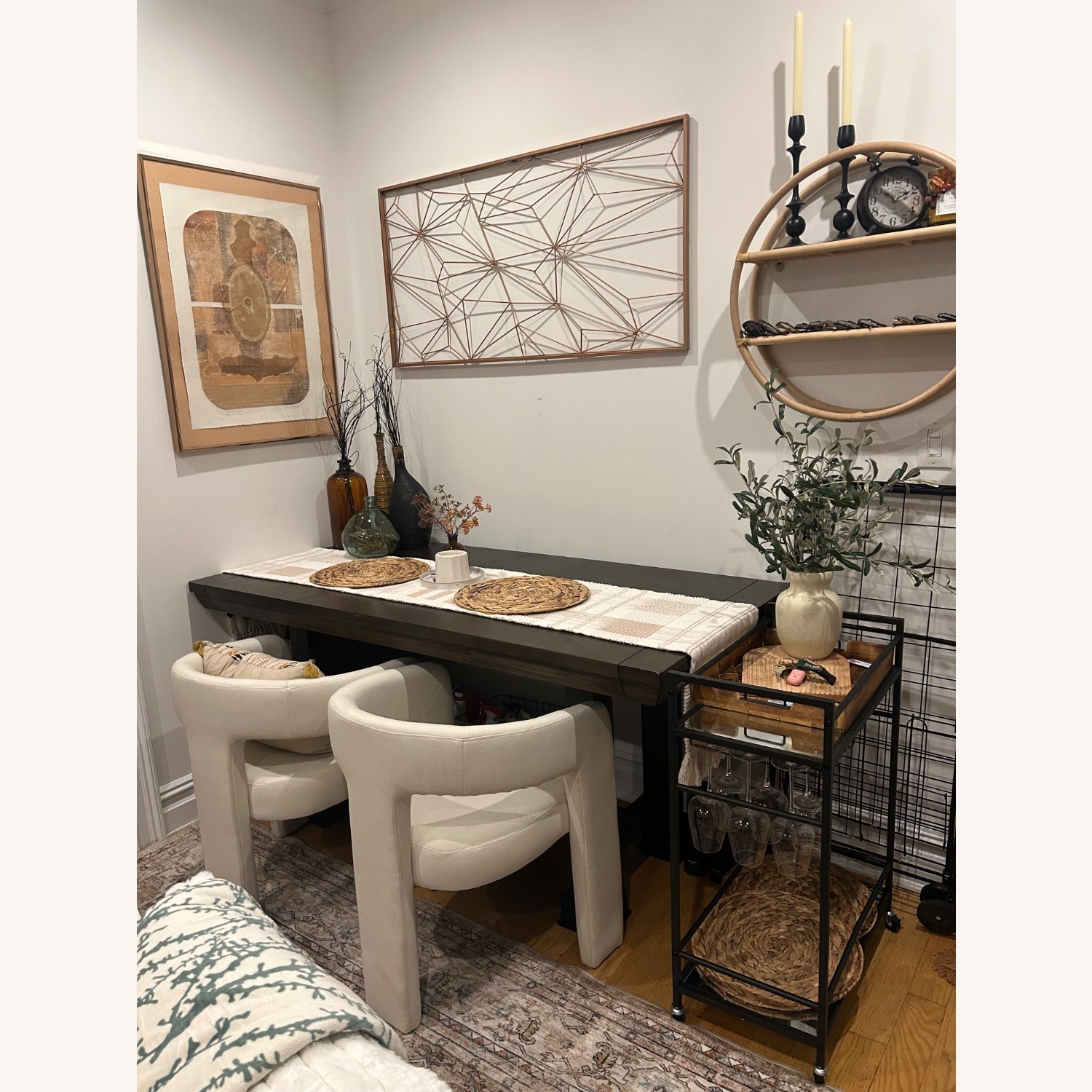 Rivova White Linen Dining Chairs - image-4