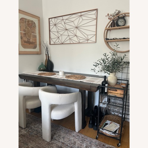 Used Rivova White Linen Dining Chairs for sale on AptDeco