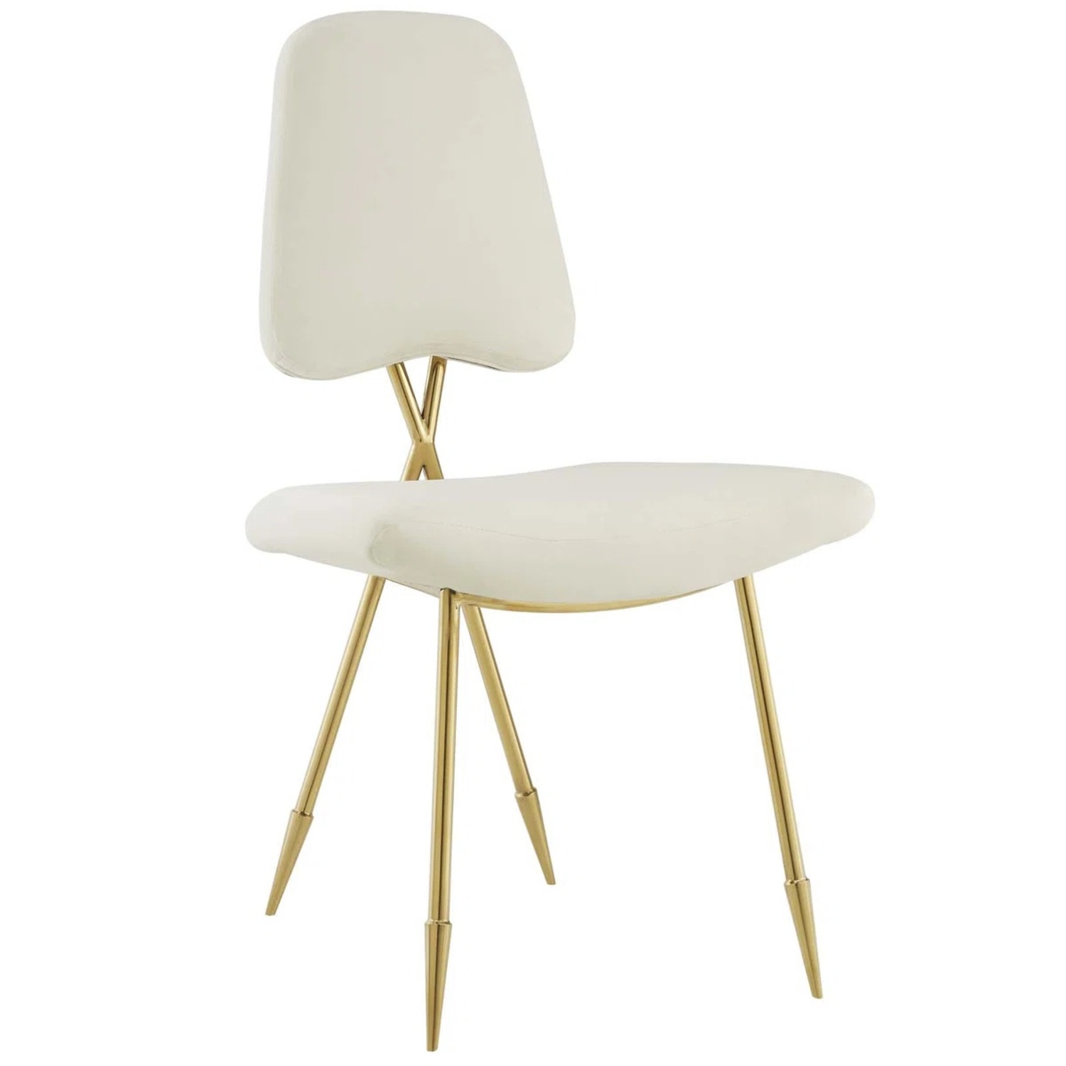 Modway Ponder White Velvet Dining Chair - image-9