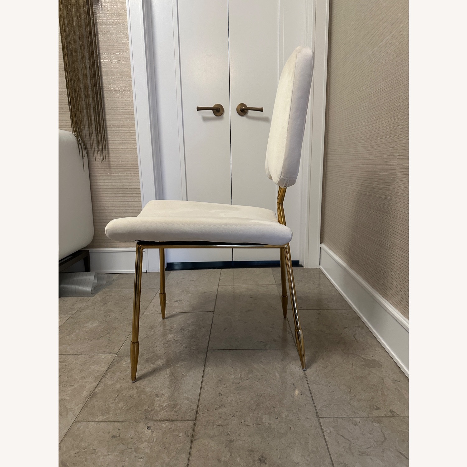 Modway Ponder White Velvet Dining Chair - image-1