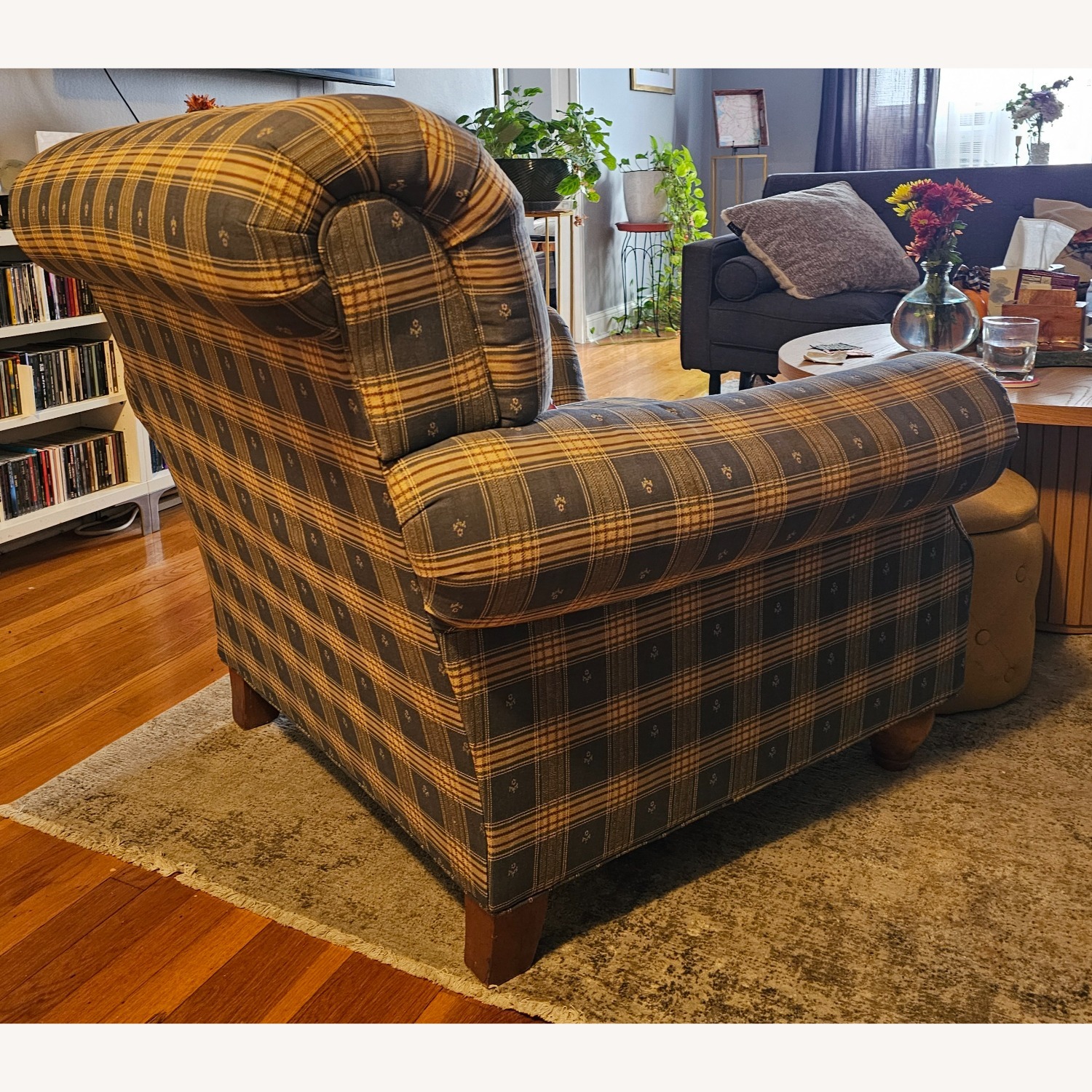 Blue Fabric Armchair - image-3