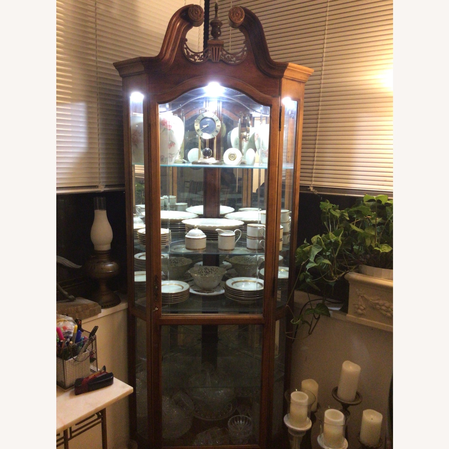 Vintage Corner China Cabinet - image-1
