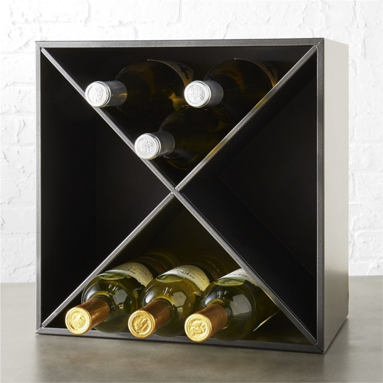 CB2 Stackable Wine Racks - Black Metal  - image-5