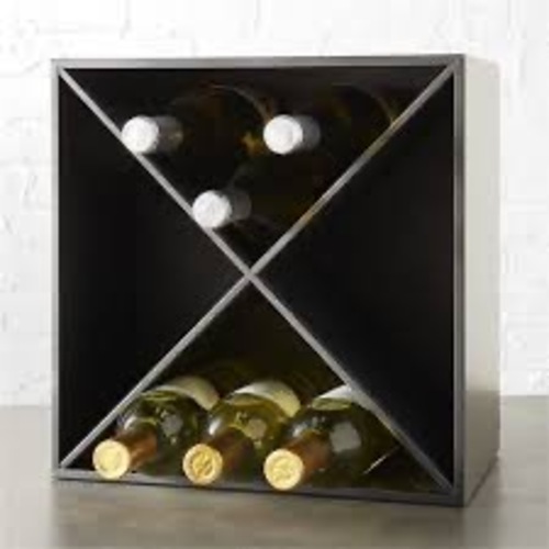 Used CB2 Stackable Wine Racks - Black Metal for sale on AptDeco