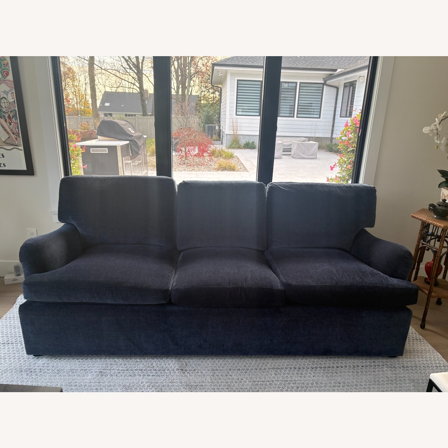Custom Made Couch Blue Velvet 3+ Seater Sofa      - image-3