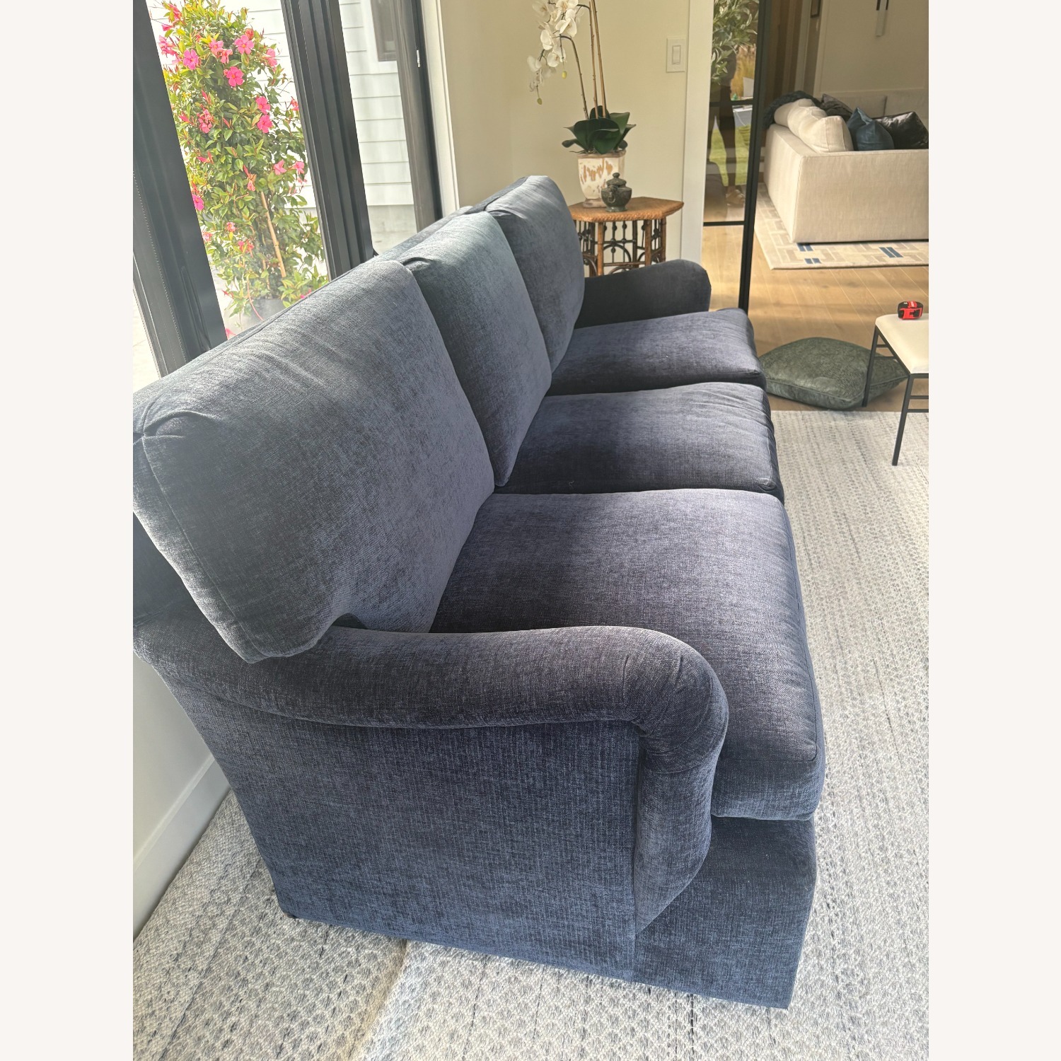 Custom Made Couch Blue Velvet 3+ Seater Sofa      - image-2