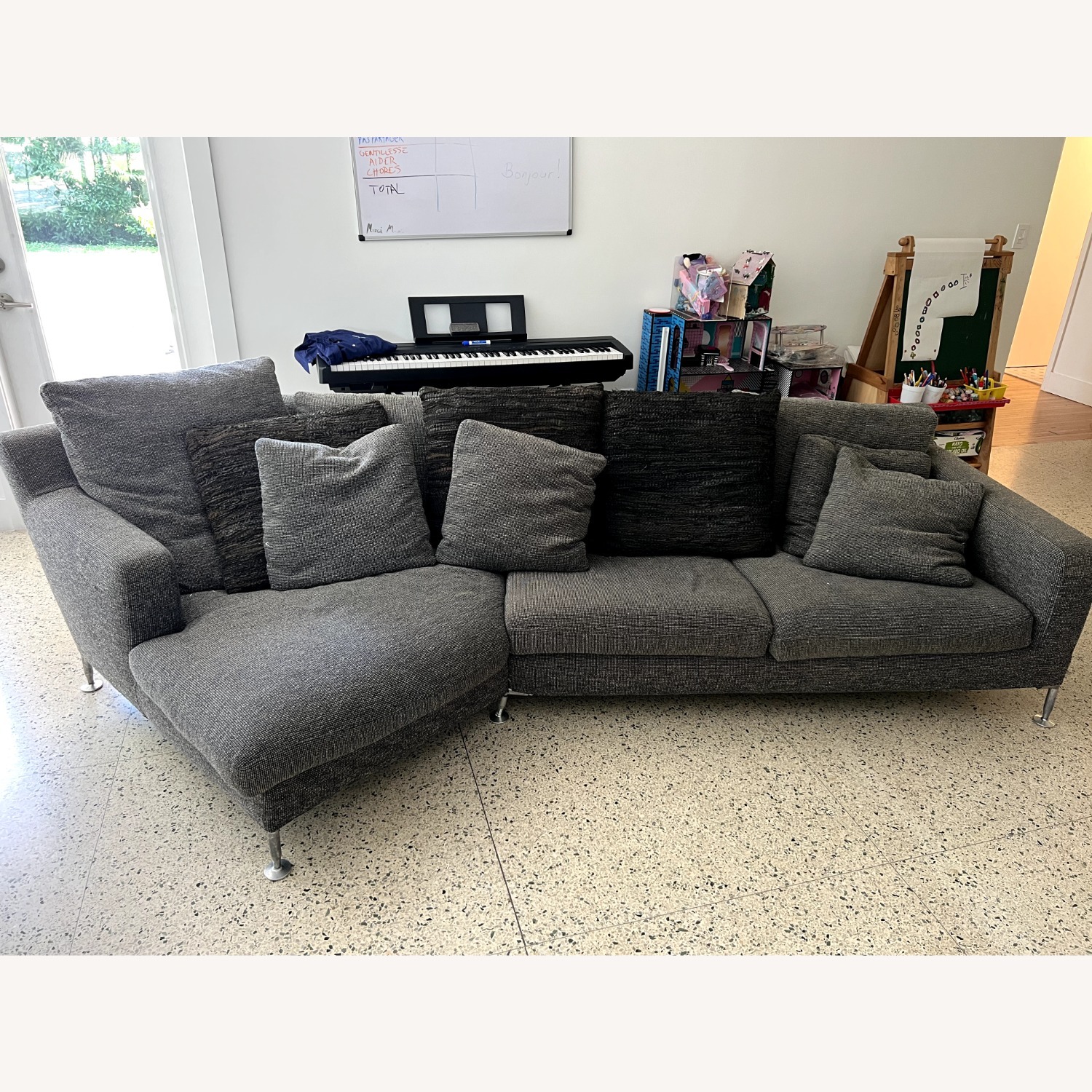 B&B Italia Dambo Dark Gray Fabric 3+ Seater Sofa - image-1