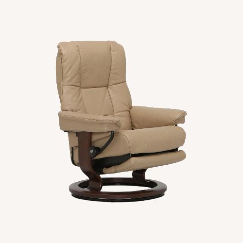 Used Mayfair Light Brown Leather Recliner for sale on AptDeco