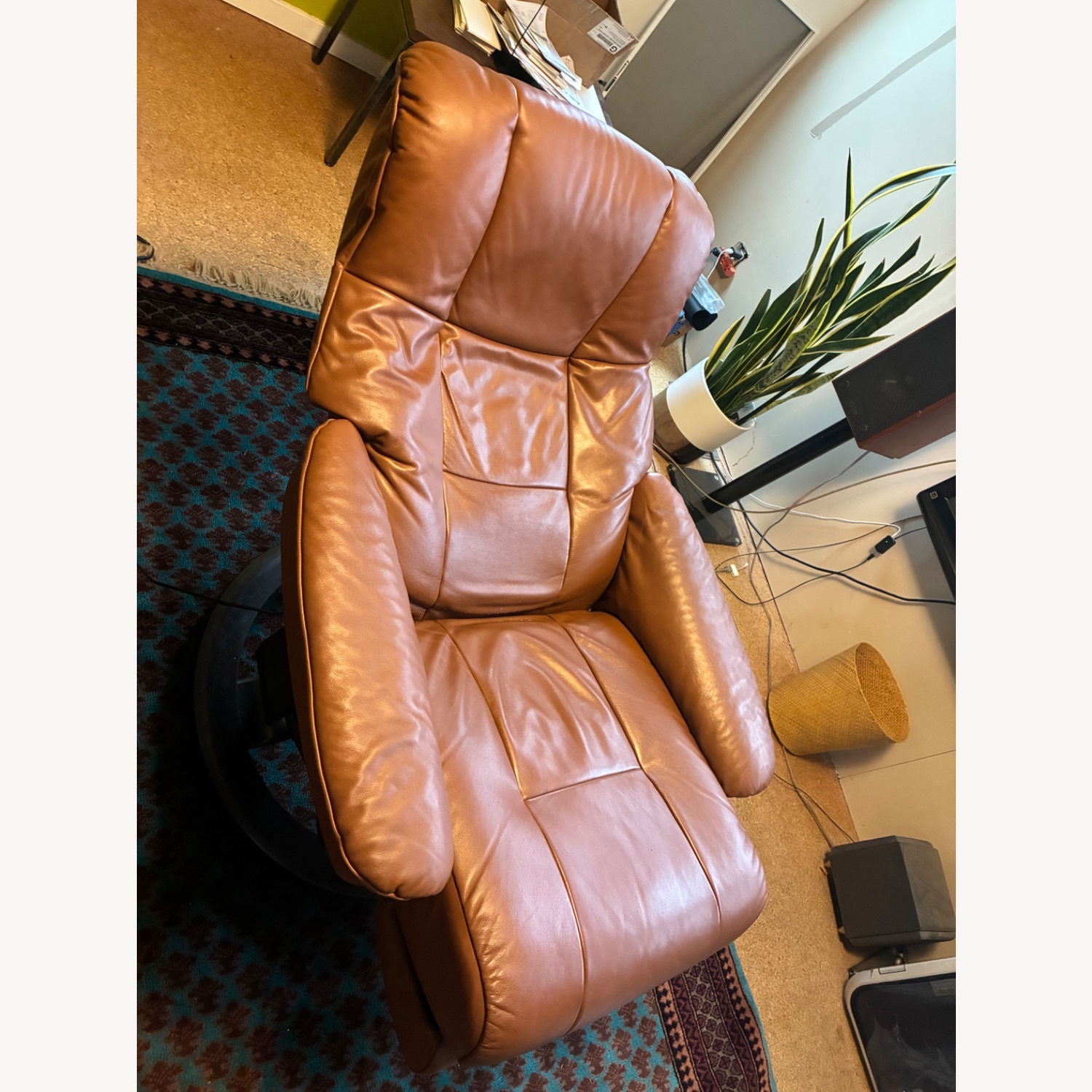 Mayfair Light Brown Leather Recliner - image-3