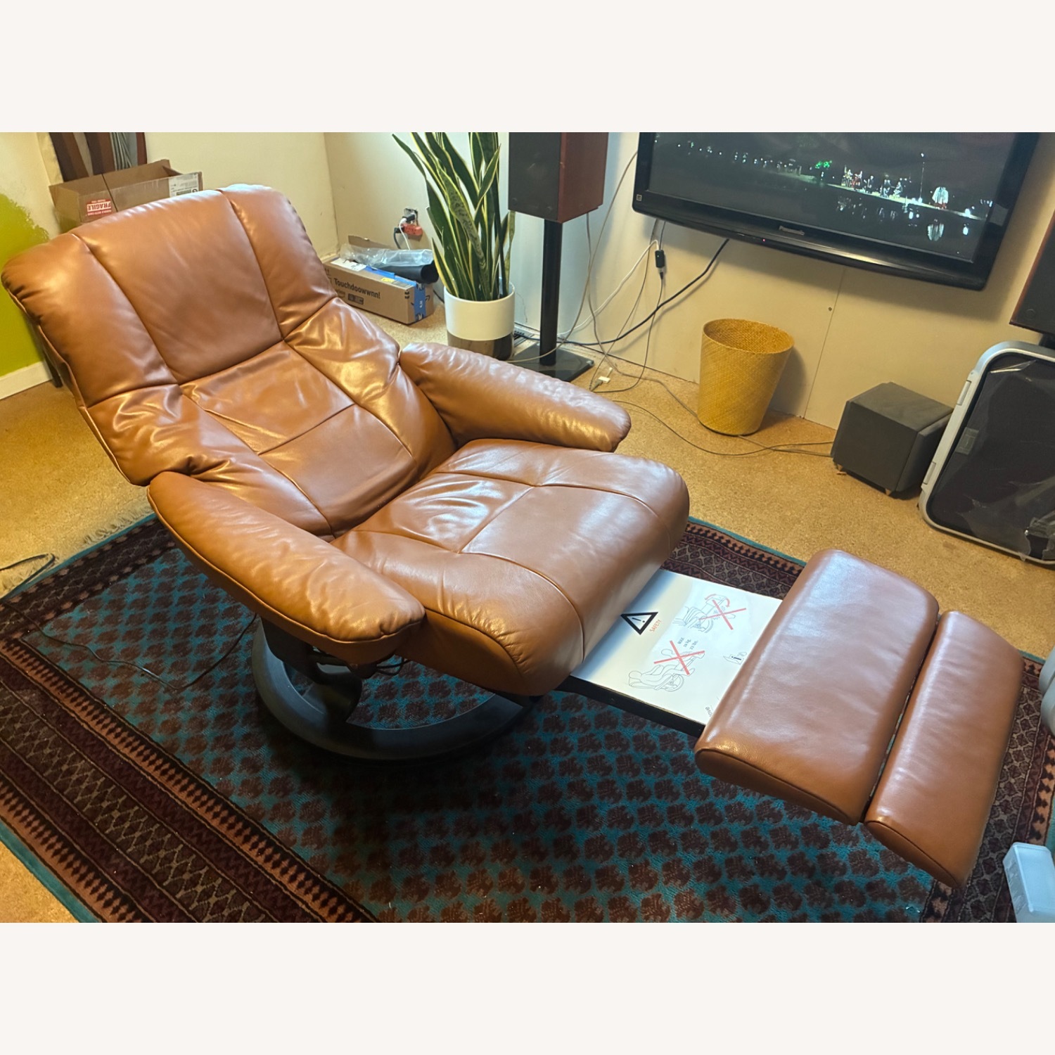 Mayfair Light Brown Leather Recliner - image-2