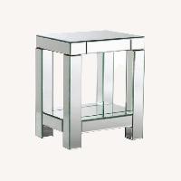 West Elm Parsons Silver Mirrored Glass Side Table