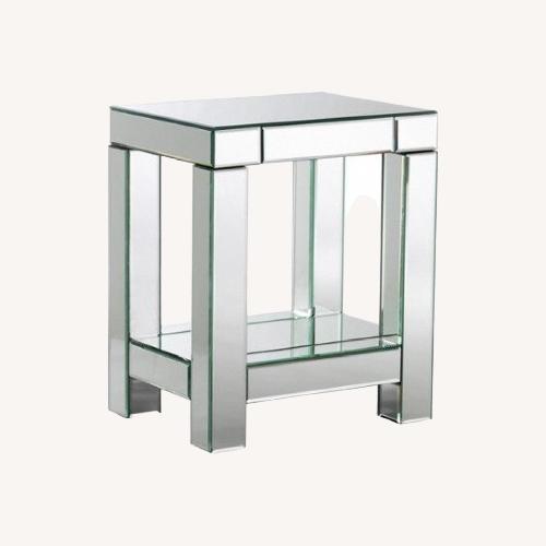 Used West Elm Parsons Silver Mirrored Glass Side Table for sale on AptDeco