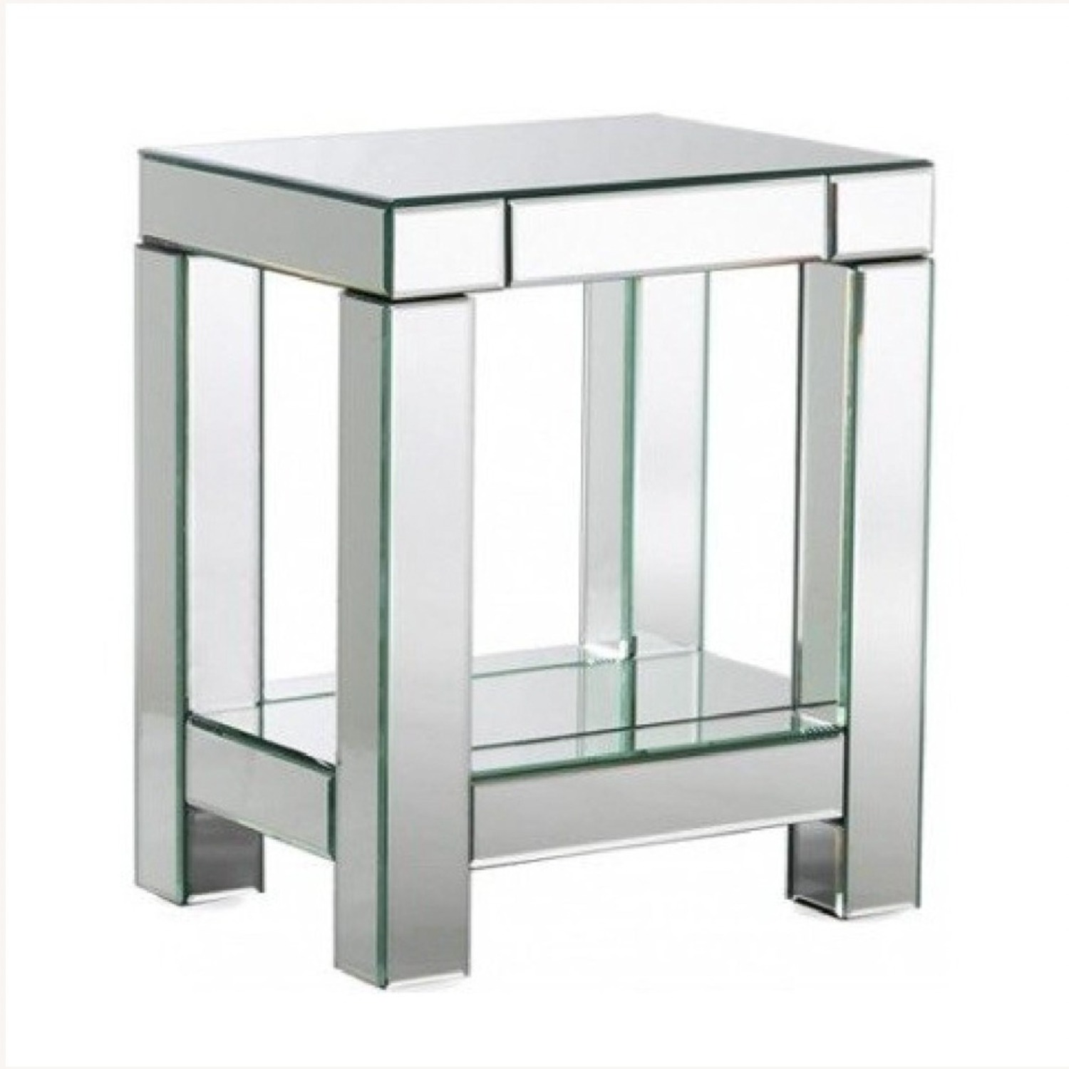 West Elm Parsons Silver Mirrored Glass Side Table - image-1