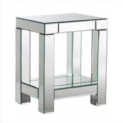 Used West Elm Parsons Silver Mirrored Glass Side Table for sale on AptDeco