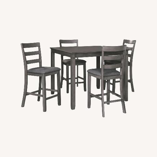 Used Dark Gray Wood Dining Set - Table with 4 Chairs  for sale on AptDeco