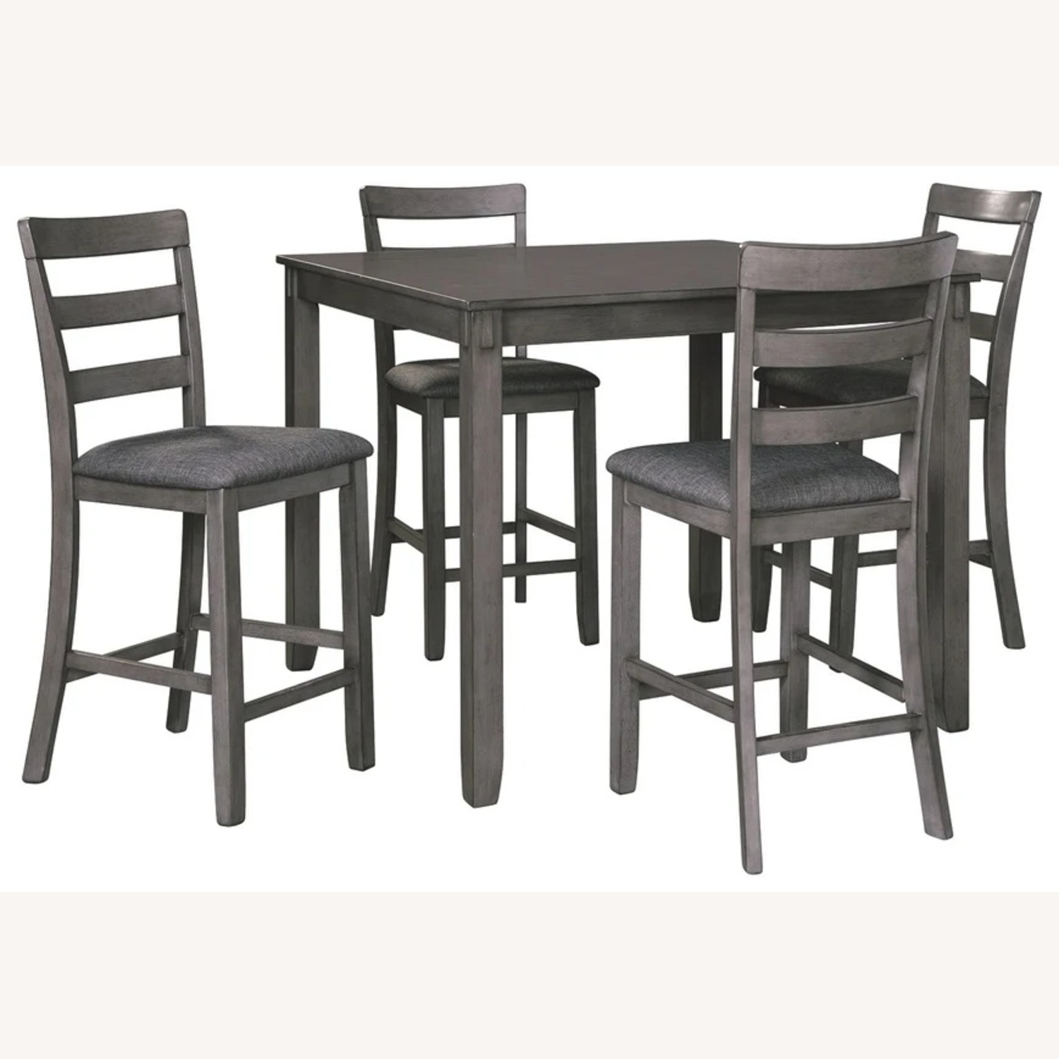 Dark Gray Wood Dining Set - Table with 4 Chairs  - image-4