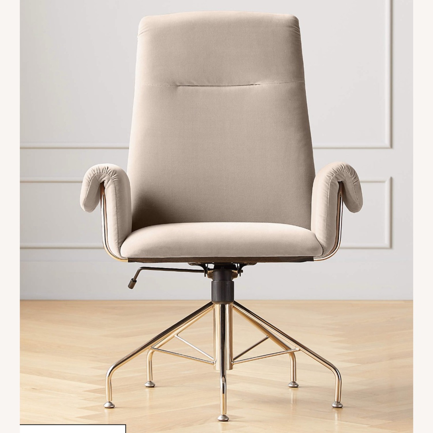 CB2 Saviti Bone Velvet Office Chair - image-2