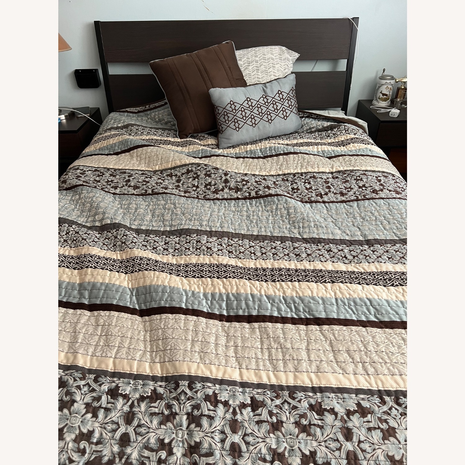 IKEA Full Bed and Matching ightstands  - image-1