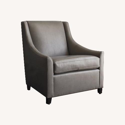Used West Elm Sweep Elephant Gray Leather Chair for sale on AptDeco