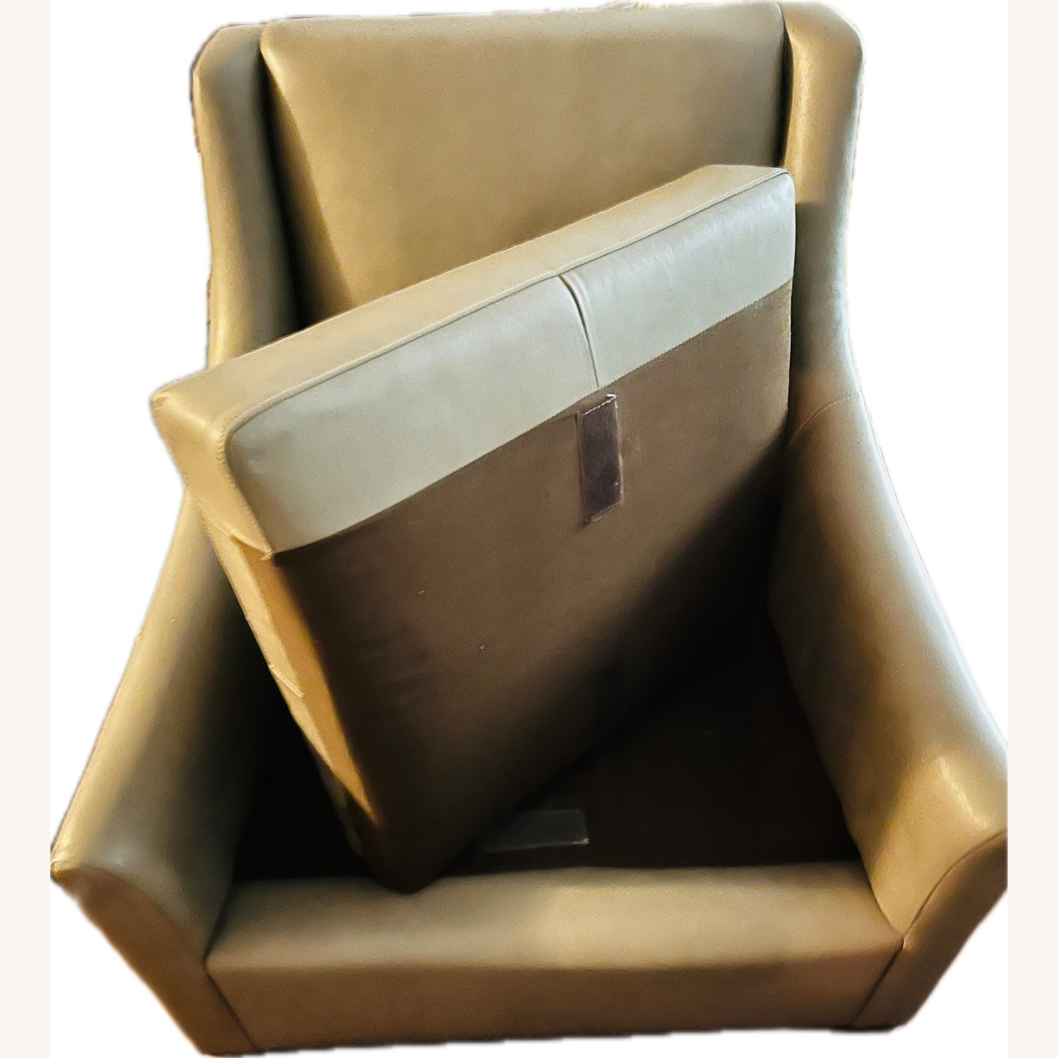 West Elm Sweep Elephant Gray Leather Chair  - image-4
