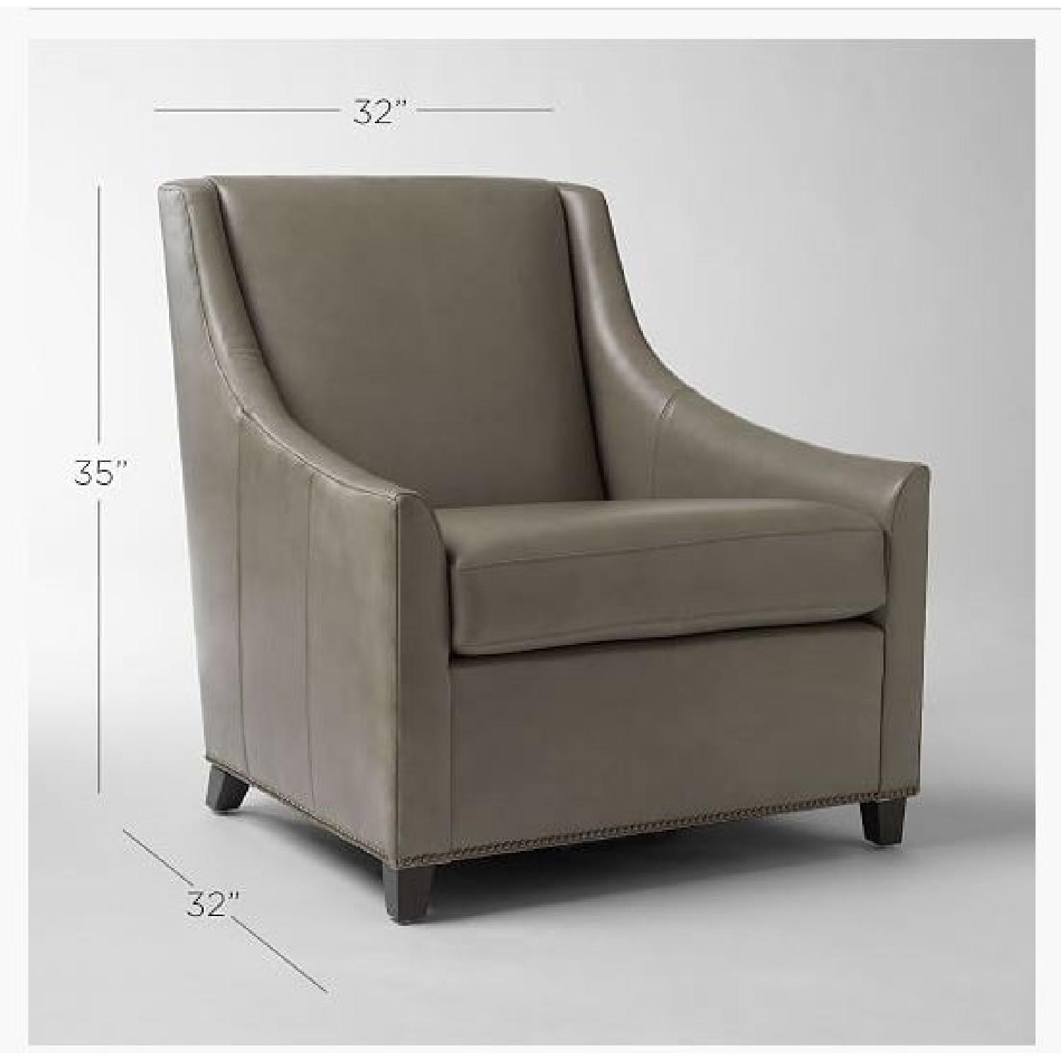 West Elm Sweep Elephant Gray Leather Chair  - image-6