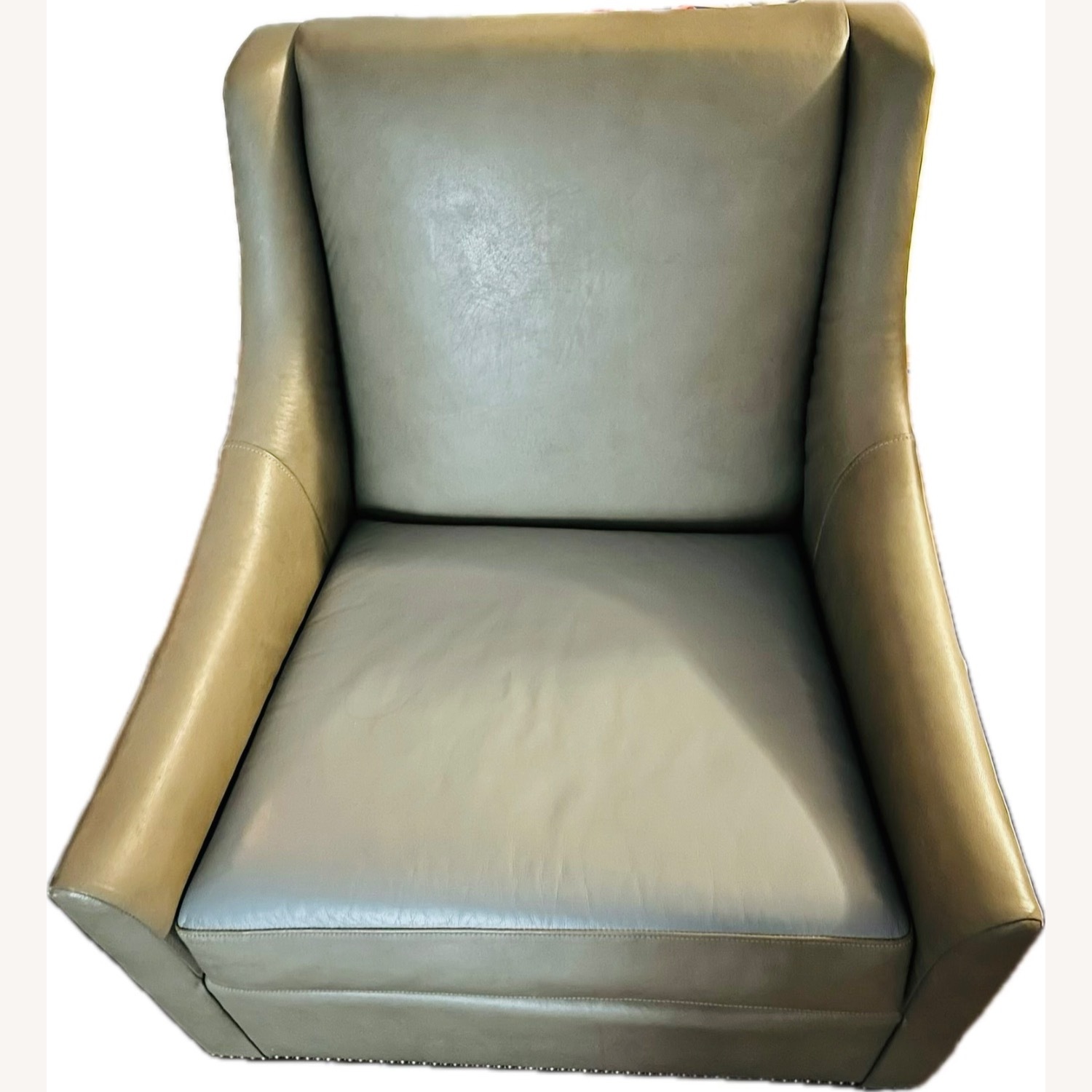 West Elm Sweep Elephant Gray Leather Chair  - image-2