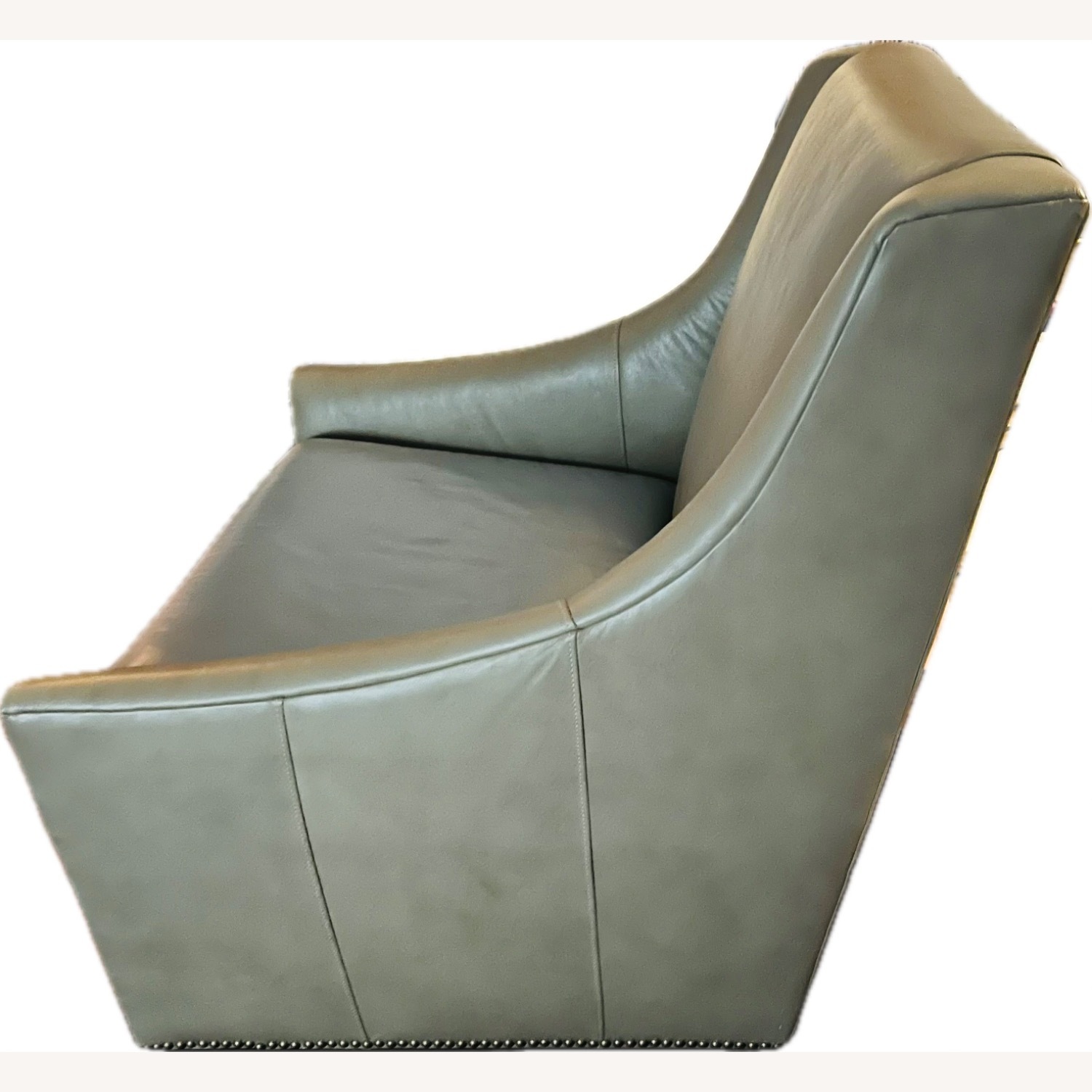 West Elm Sweep Elephant Gray Leather Chair  - image-3