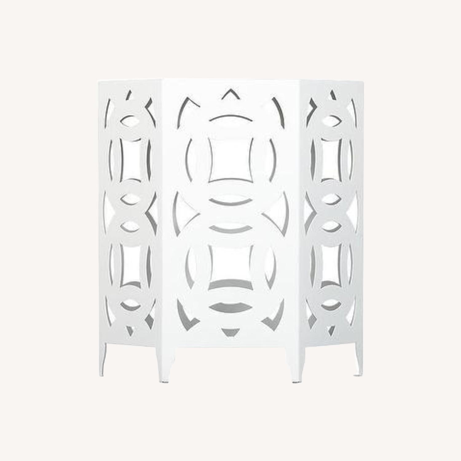 Crate & Barrel Ginger Salt White Side Table - image-0