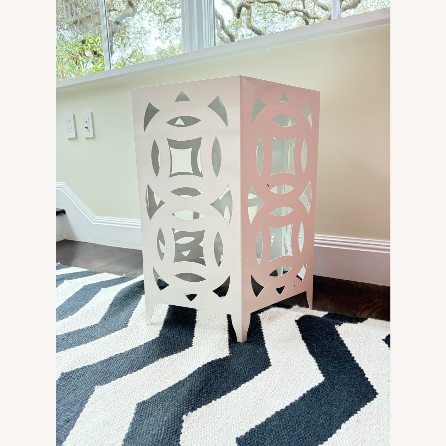 Crate & Barrel Ginger Salt White Side Table - image-1