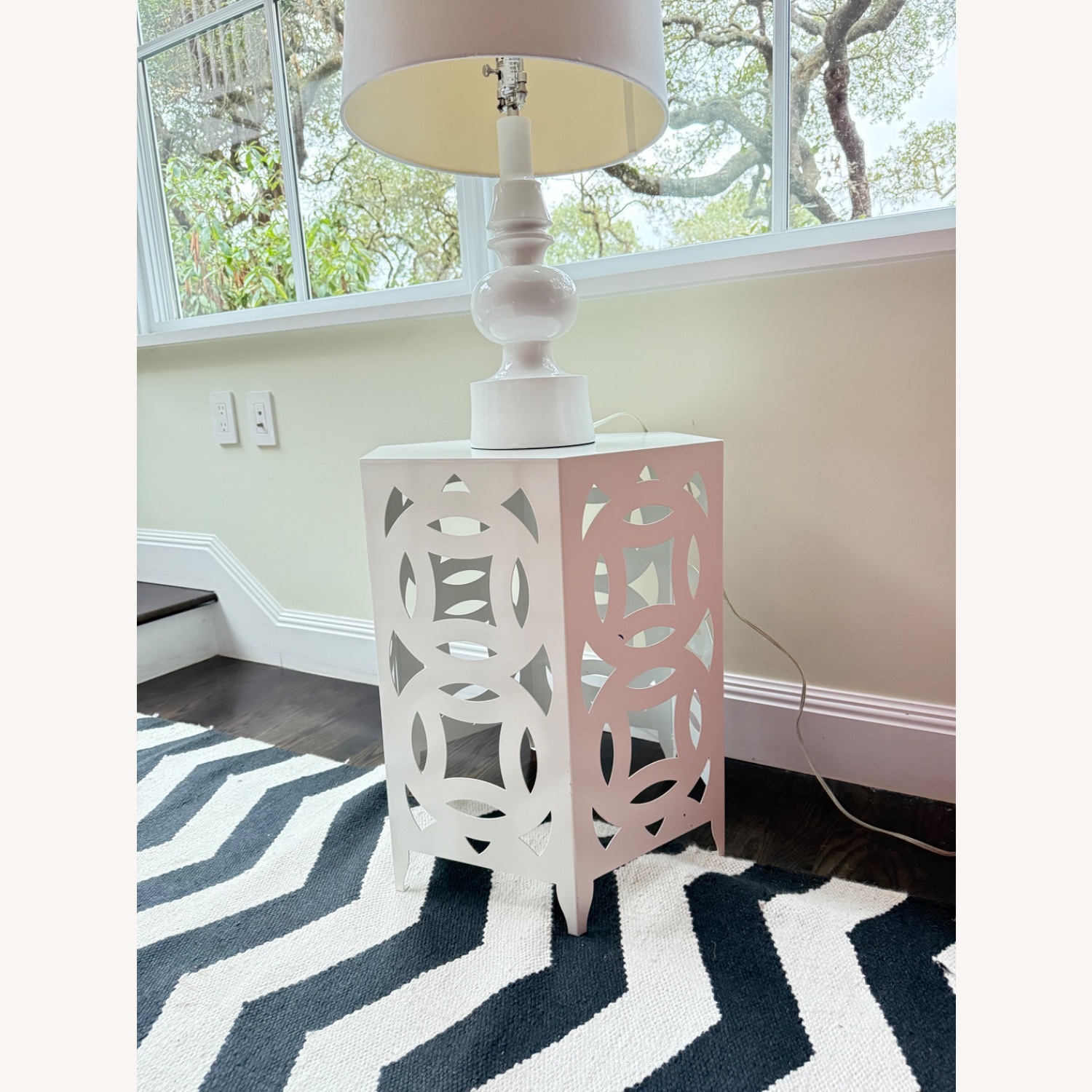 Crate & Barrel Ginger Salt White Side Table - image-2