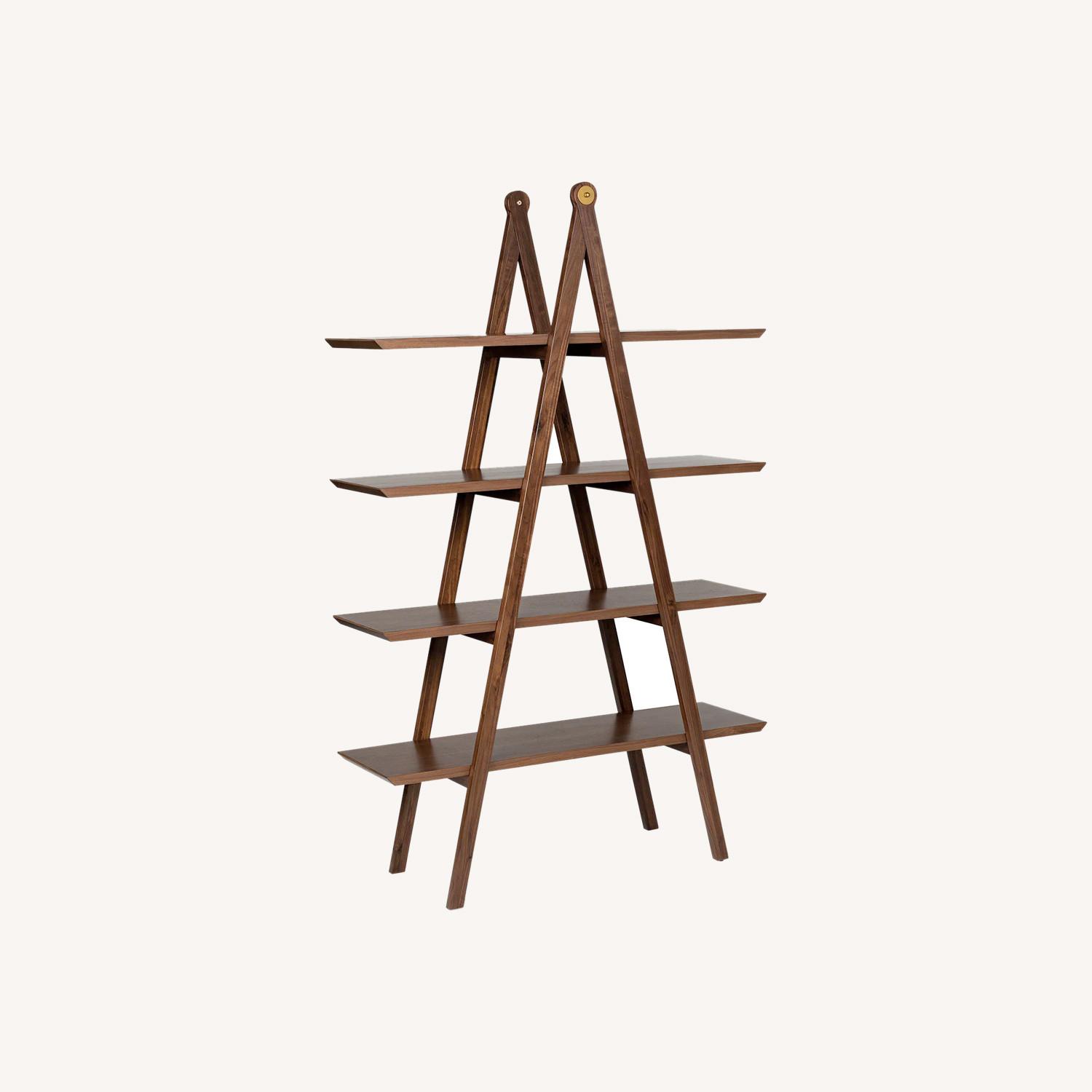 Article Caliper Dark Brown Wood Bookcase - image-0