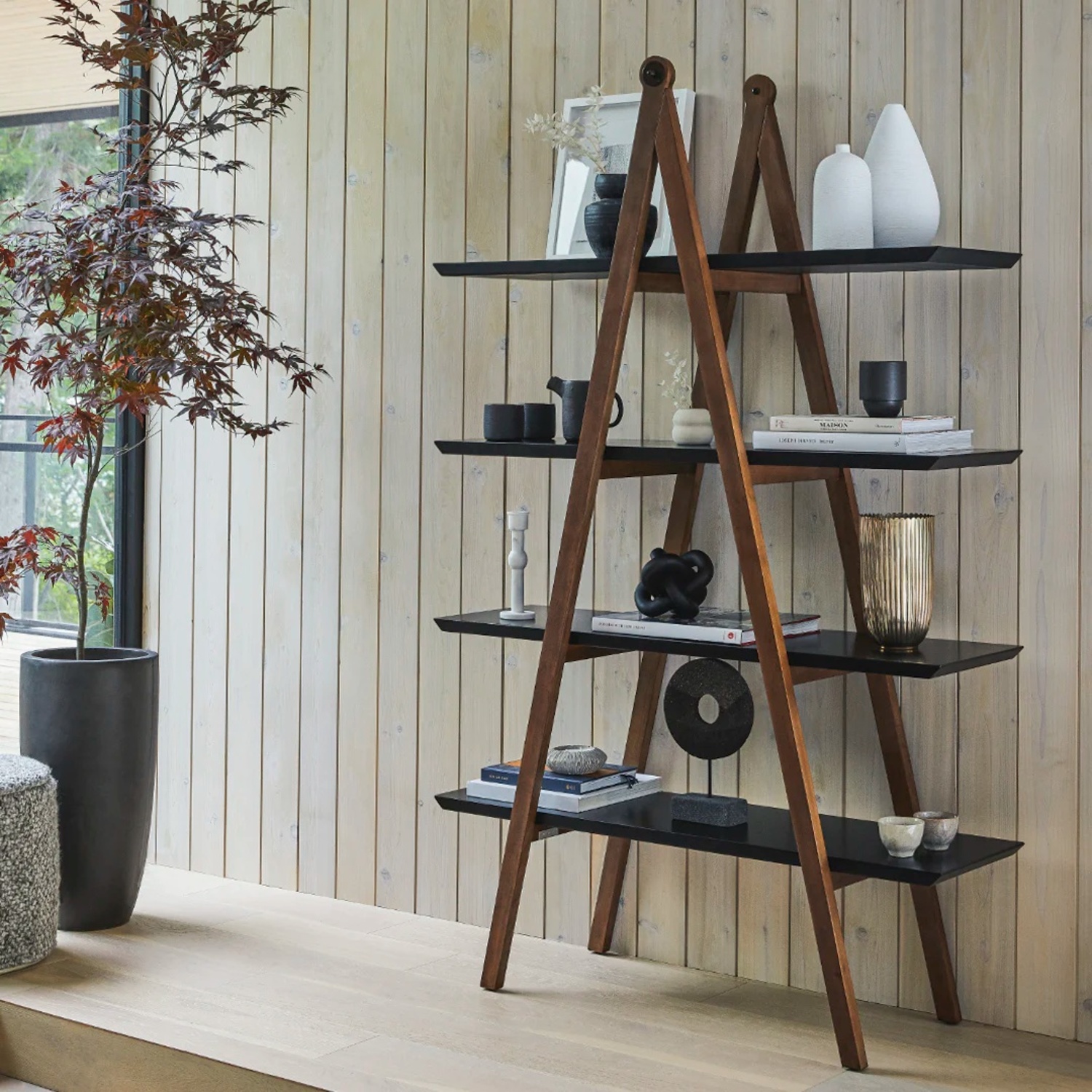 Article Caliper Dark Brown Wood Bookcase - image-7