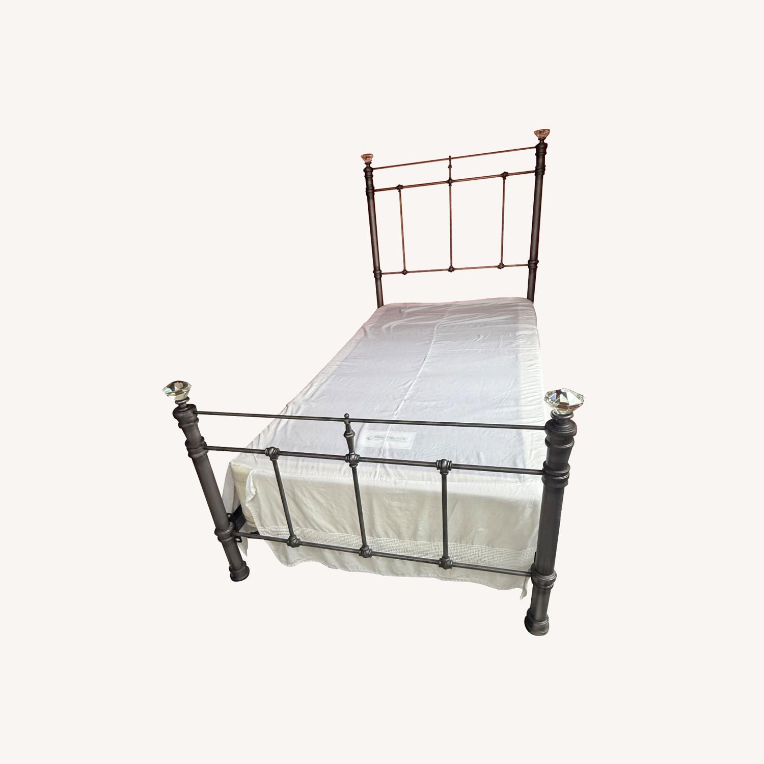 Set of 2 Pottery Barn Kids Iron Twin Beds - image-0