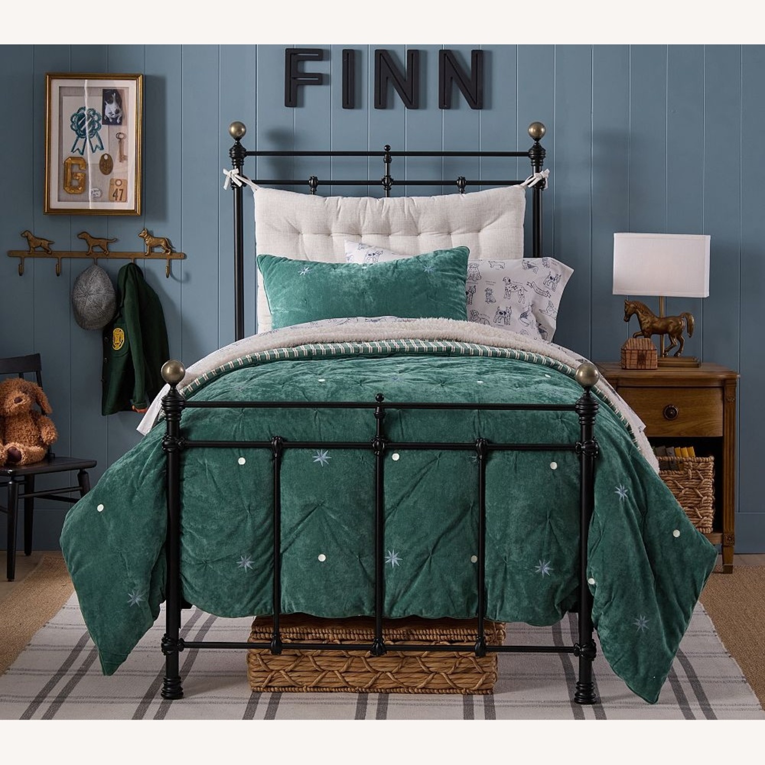 Set of 2 Pottery Barn Kids Iron Twin Beds - image-5