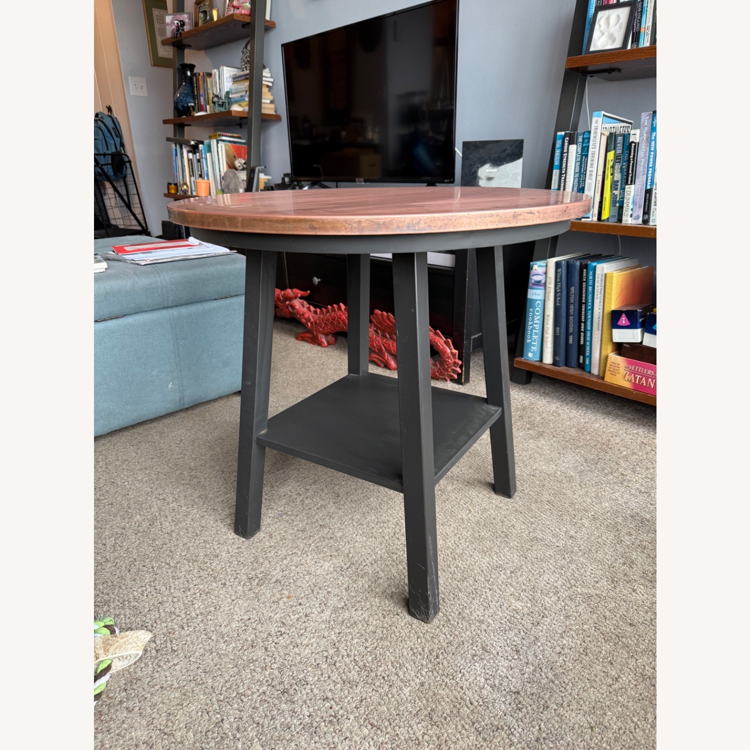 Ethan Allen Sherman Black Metal Side Table - image-3