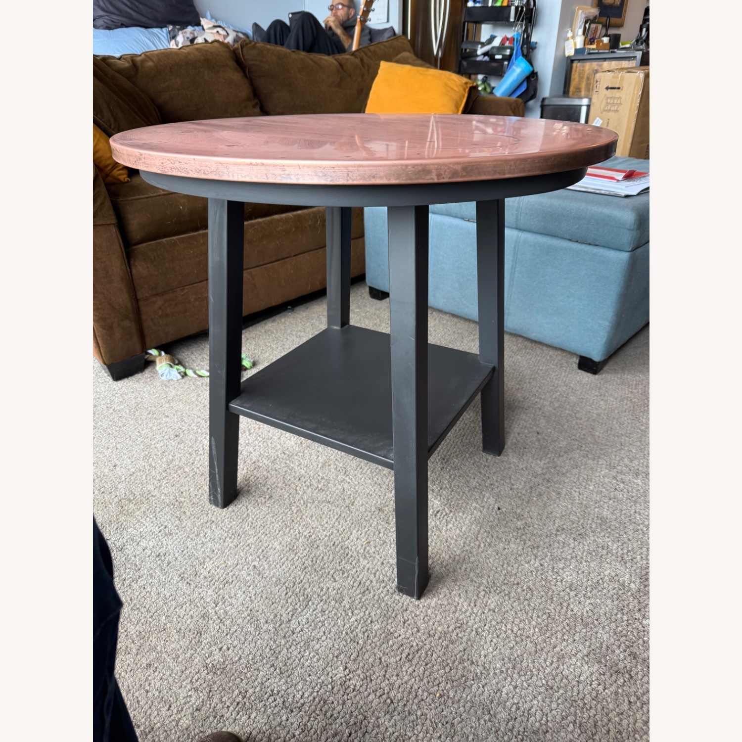 Ethan Allen Sherman Black Metal Side Table - image-1