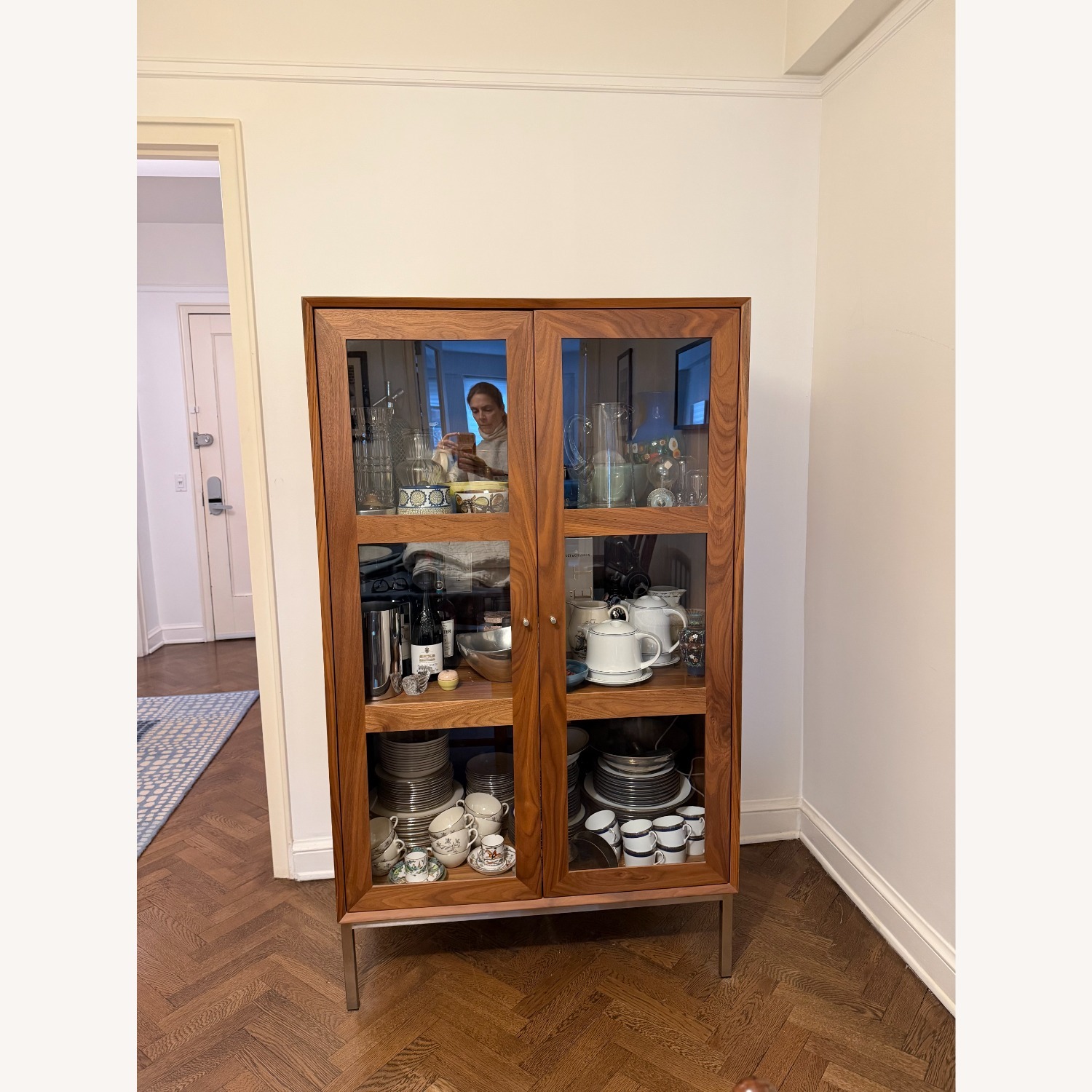 Room & Board Delano Walnut Display Cabinet with Glass Doors - image-3