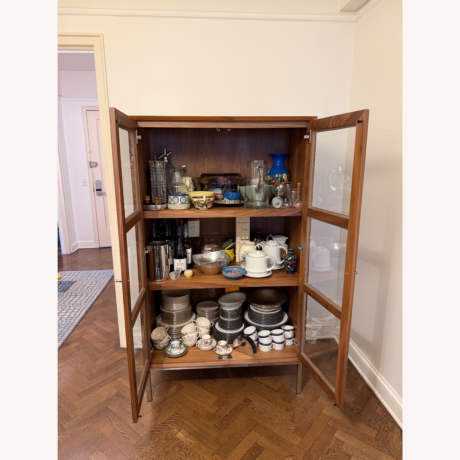 Room & Board Delano Walnut Display Cabinet with Glass Doors - image-2
