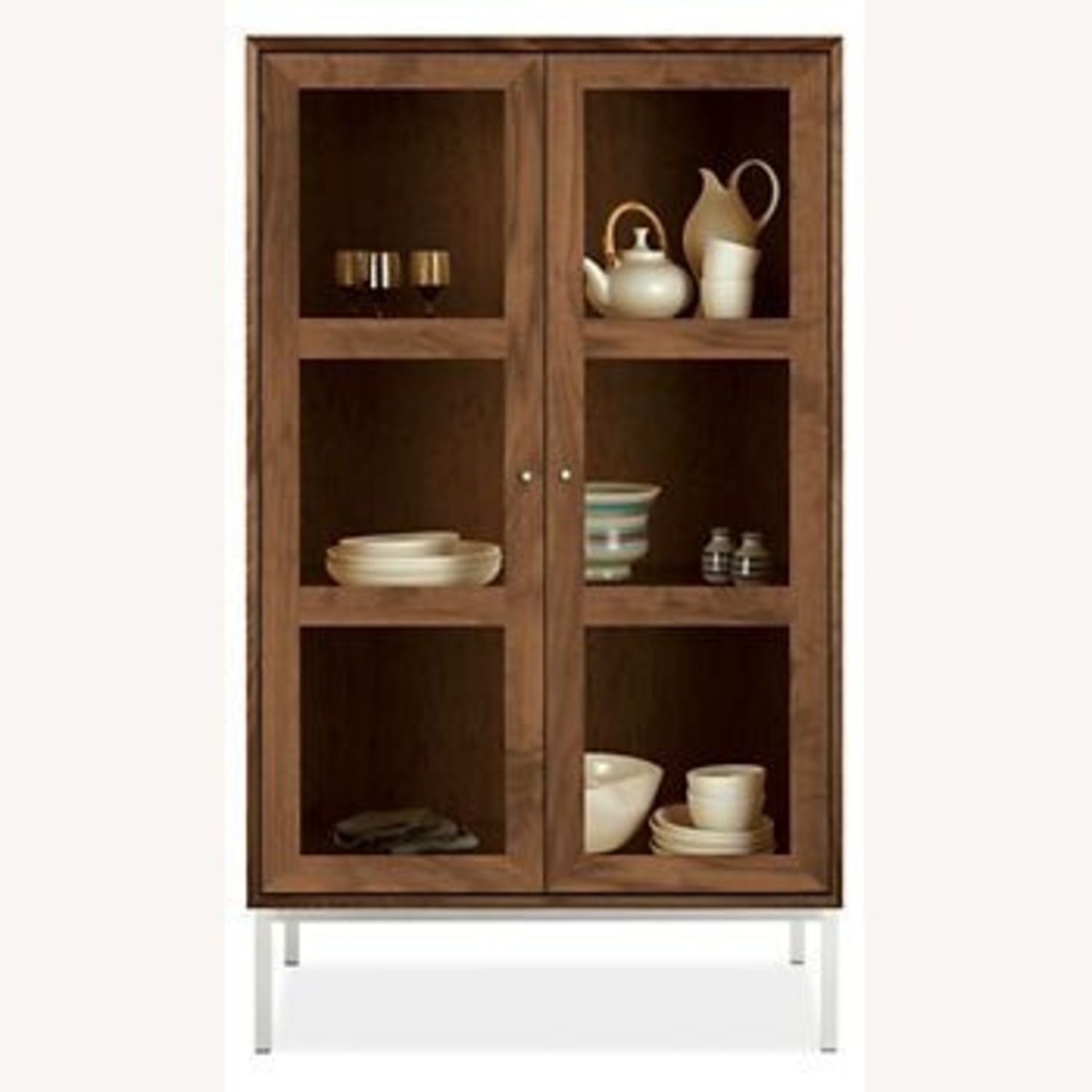 Room & Board Delano Walnut Display Cabinet with Glass Doors - image-4