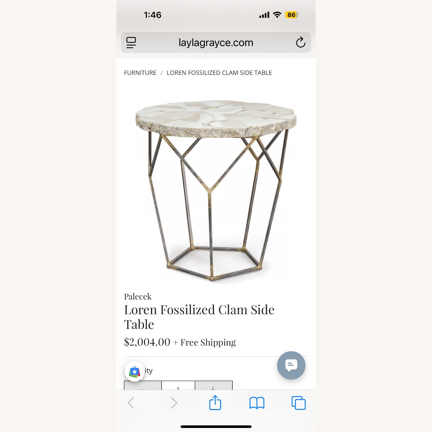 Palecek Natural Stone Side Table - image-1