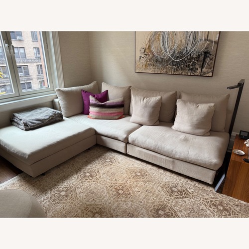 Used Kravet Natural Linen 3+ Piece Sectional for sale on AptDeco