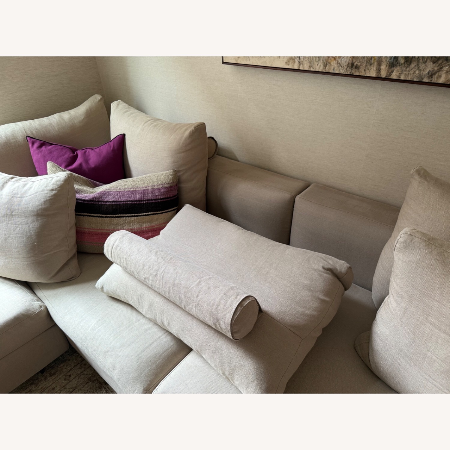 Kravet Natural Linen 3+ Piece Sectional - image-6