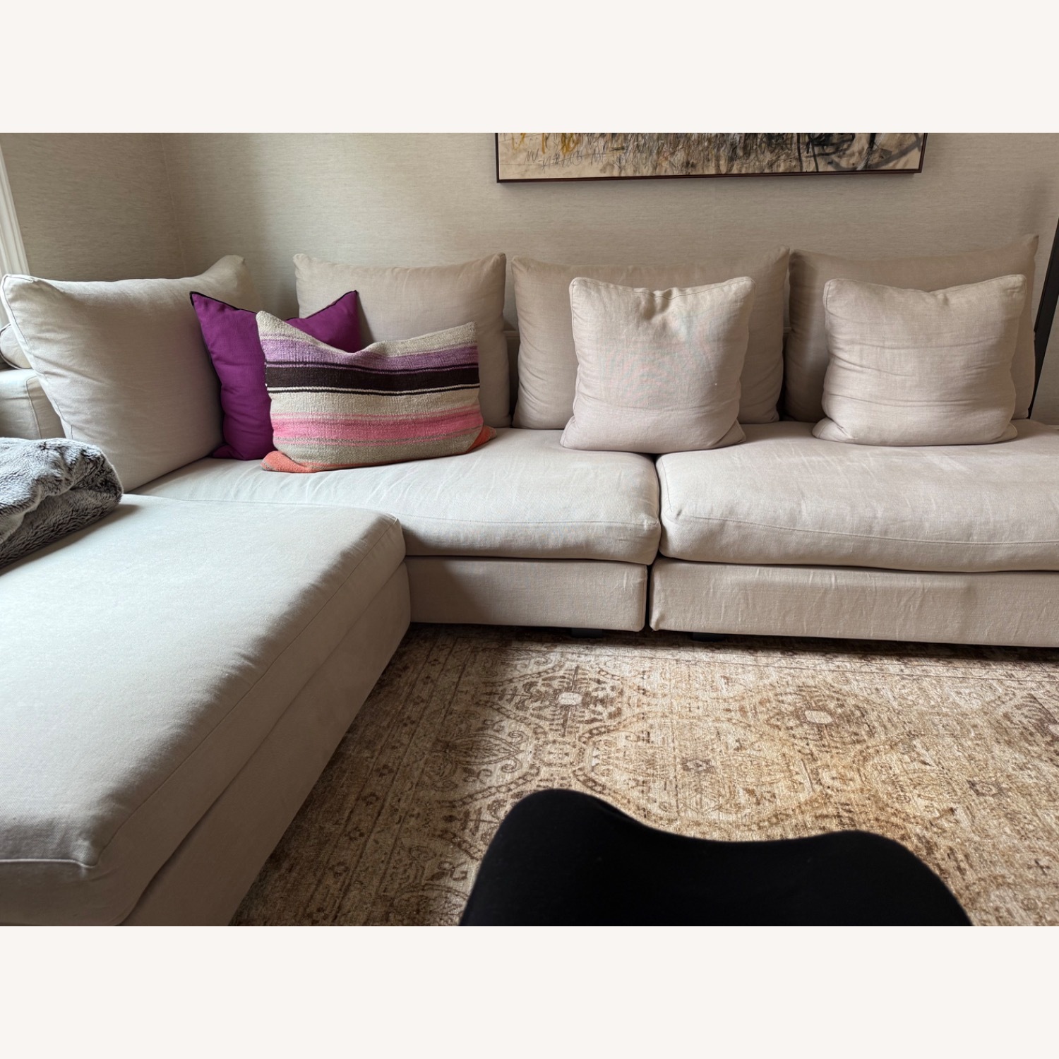 Kravet Natural Linen 3+ Piece Sectional - image-2