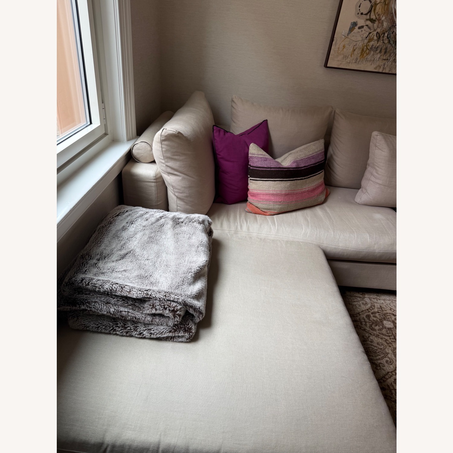 Kravet Natural Linen 3+ Piece Sectional - image-7