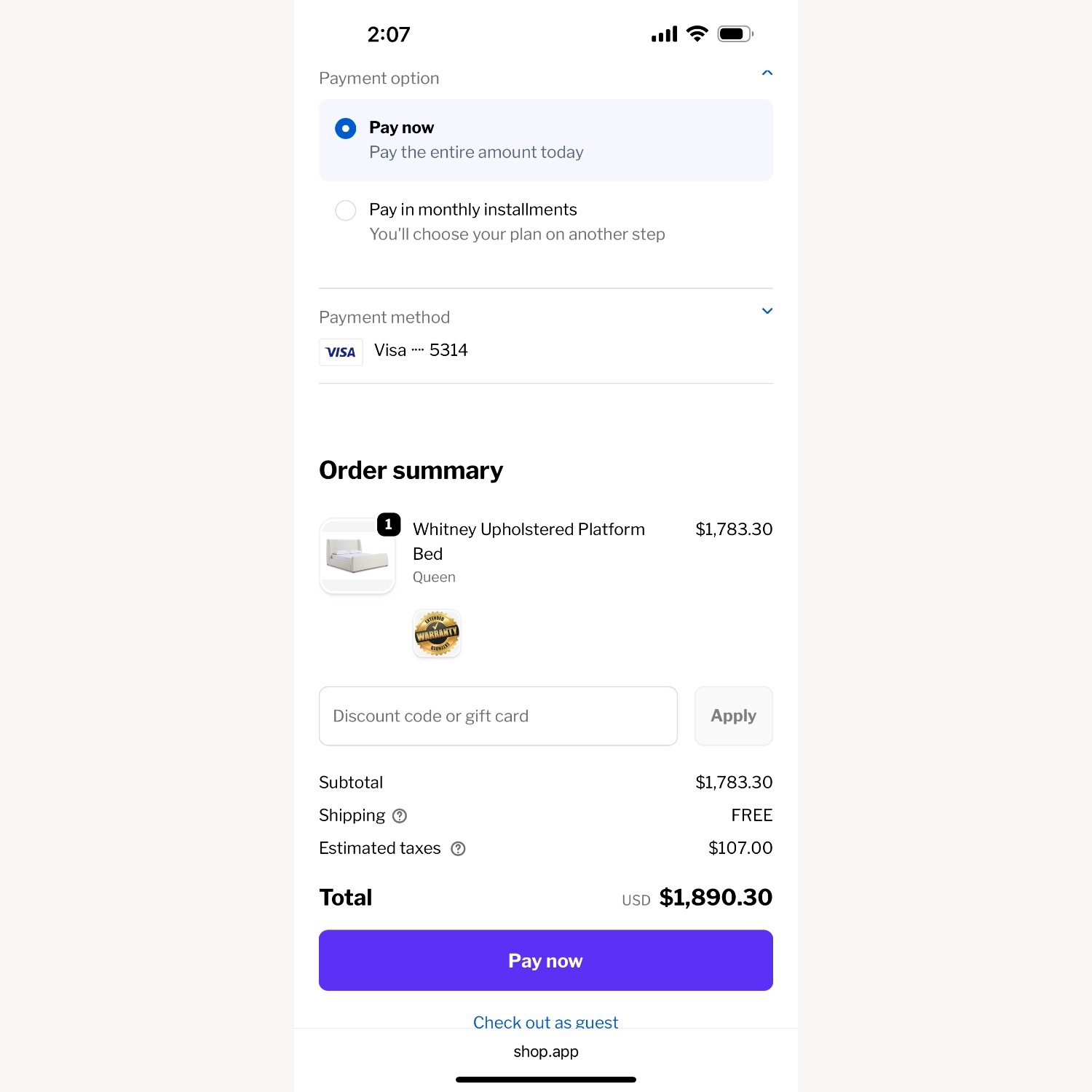 Apt2b Natural Whitney Fabric Queen Bed - image-4