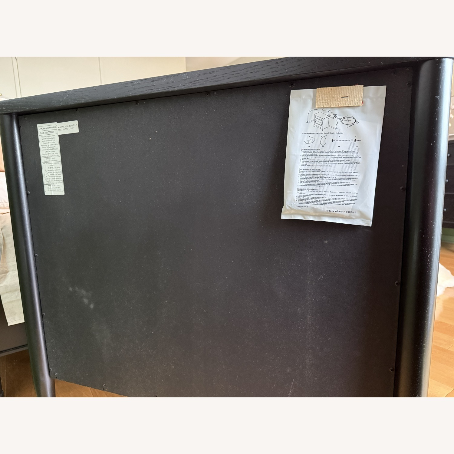 Living Spaces Black Wood 3-Drawer Dresser - image-9