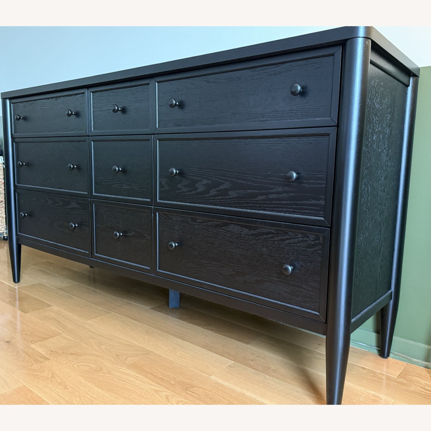 Living Spaces 9 Drawer Black Wood Dresser - image-7