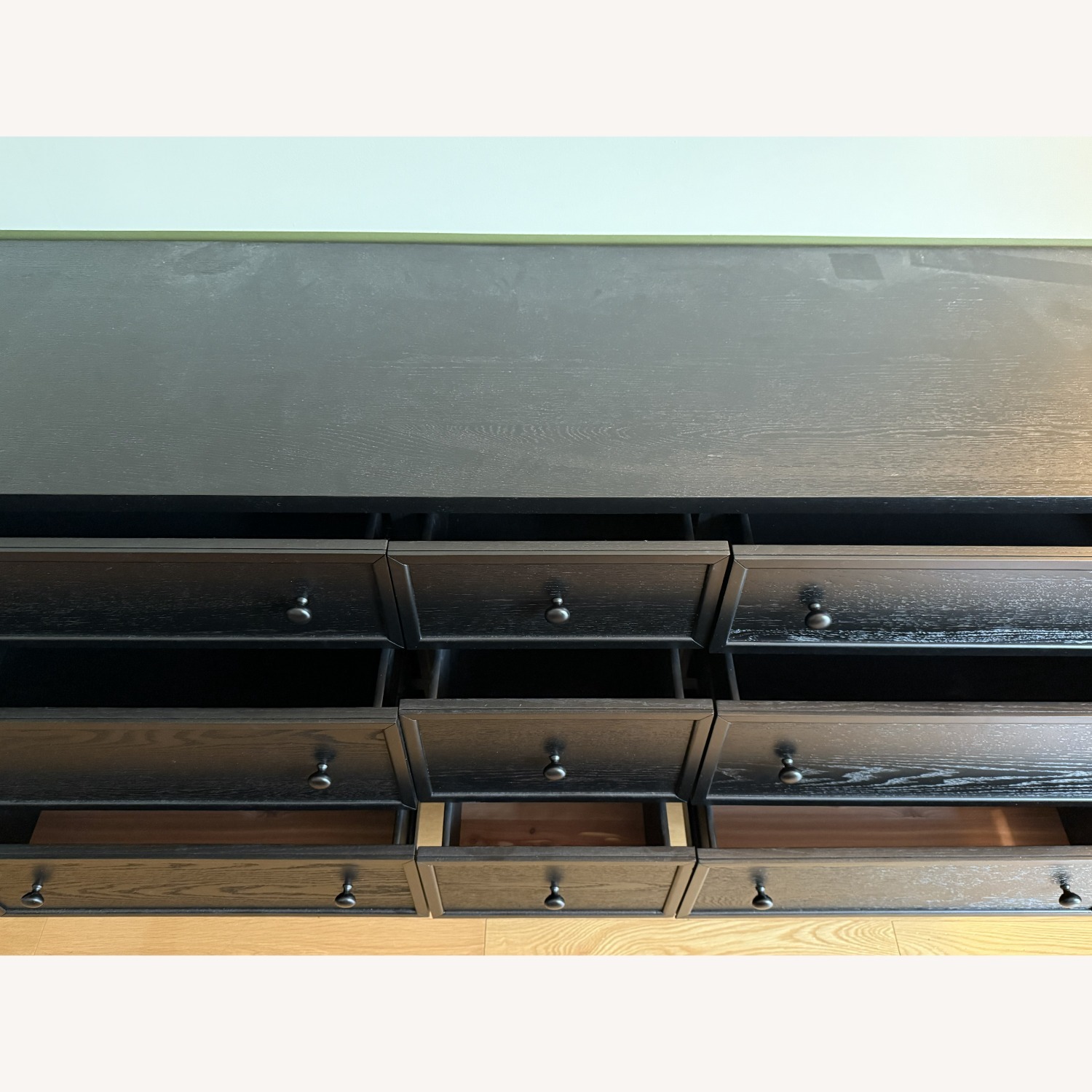 Living Spaces 9 Drawer Black Wood Dresser - image-8