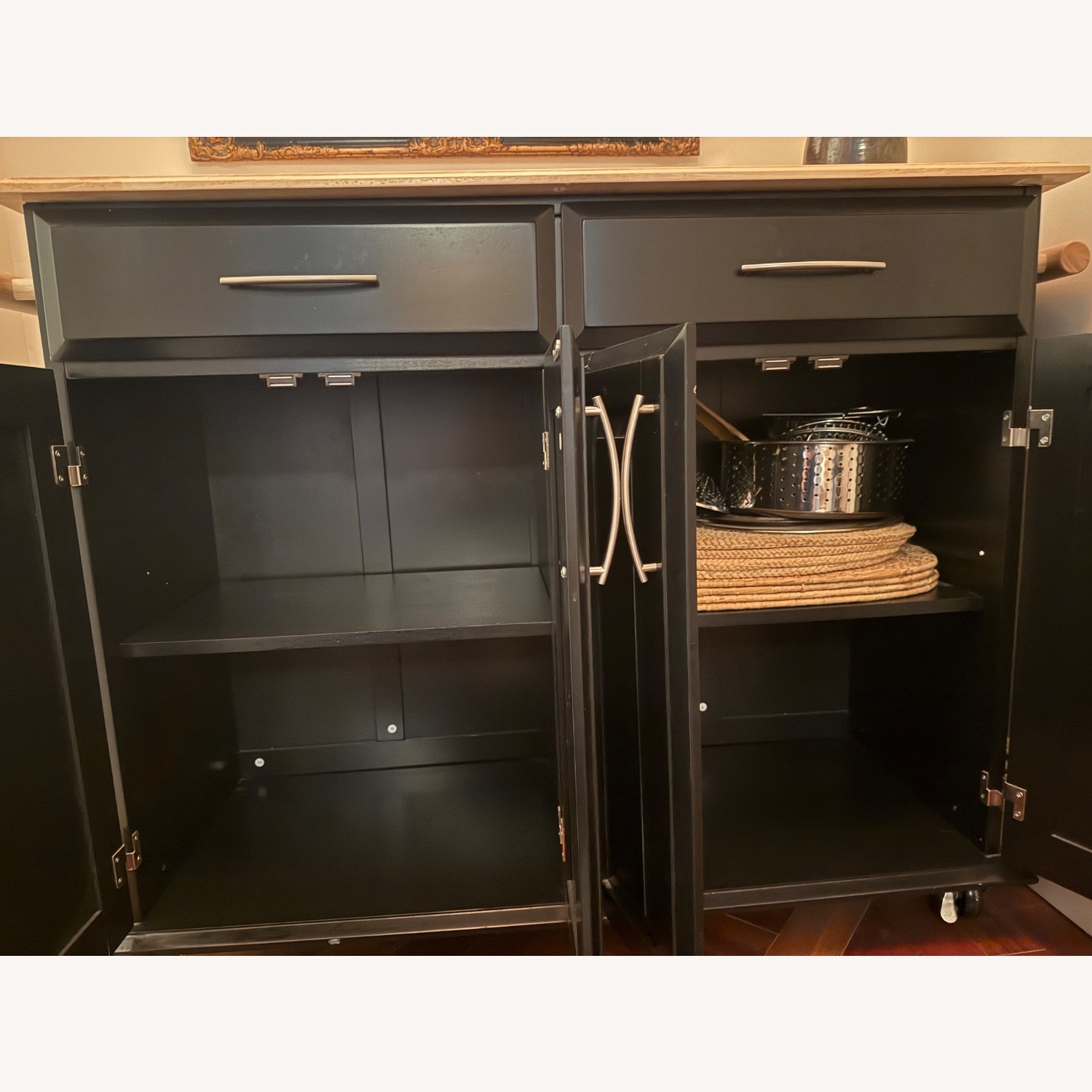 Vintage/Antique Finds Black Wood Sideboard - image-2