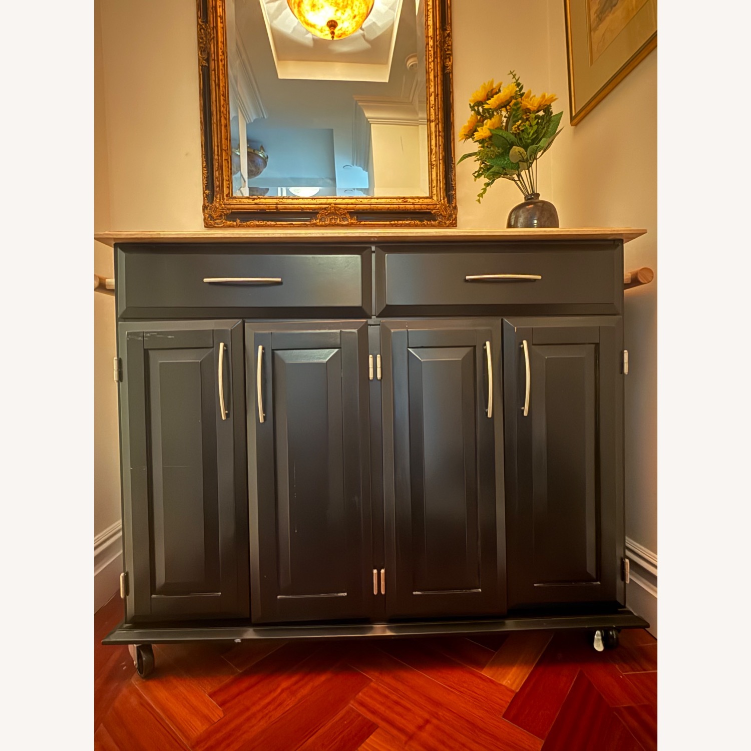 Vintage/Antique Finds Black Wood Sideboard - image-1